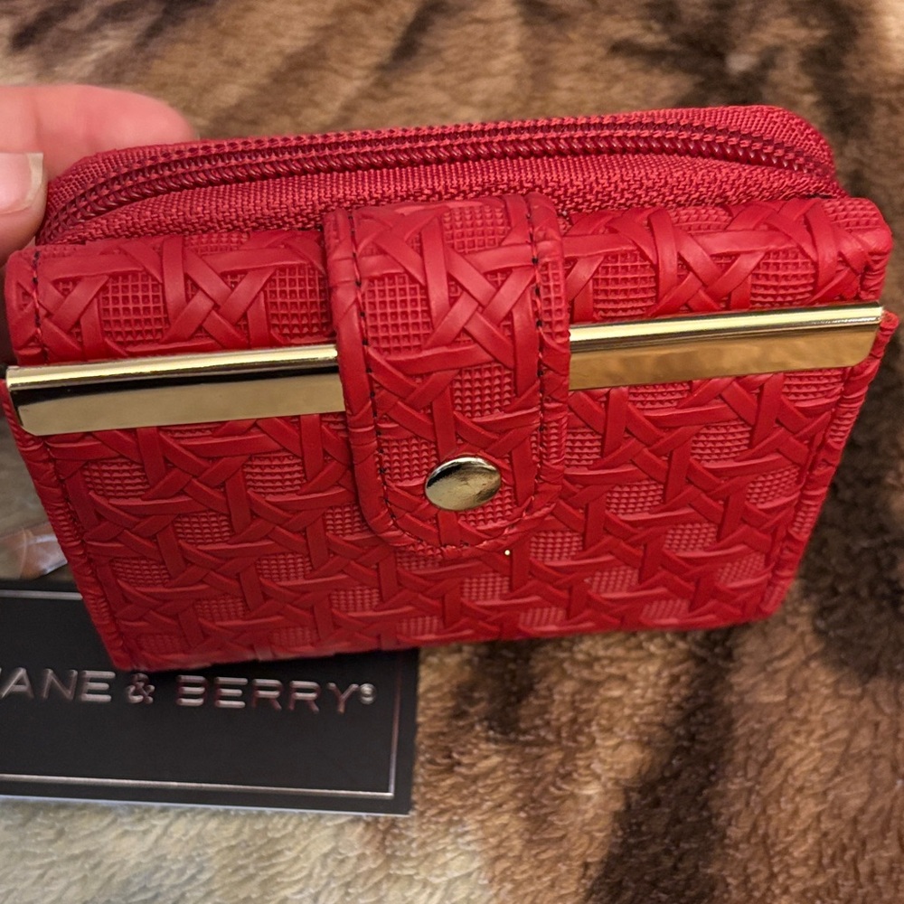 Jane & Berry Red Textured Women's Wallet - Picture 4 of 15
